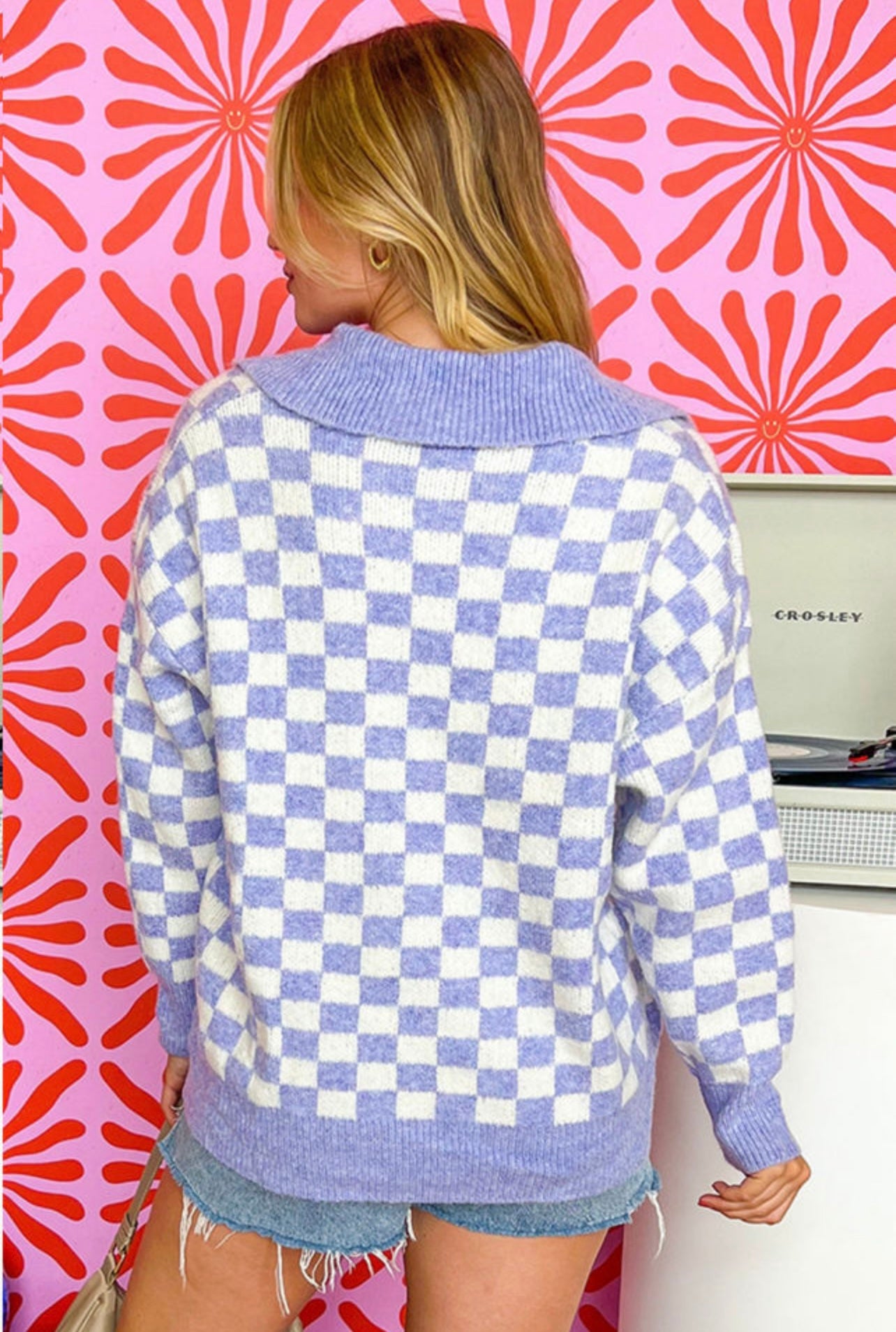 Purple Checked Sweater