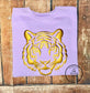 The Stitch Shop - Tiger Face Gold Metallic 3D Puff Comfort Colors Tee