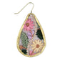 ZAD - Floral Vines Embroidered Gold Teardrop Earrings