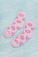 Pink Floral Fuzzy Socks
