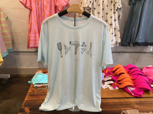 Light blue hairdresser tee