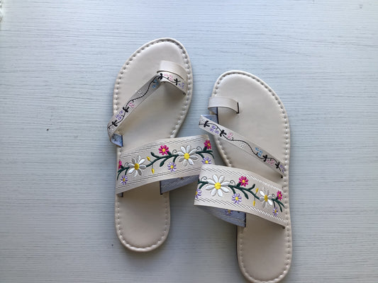 White flower sandals