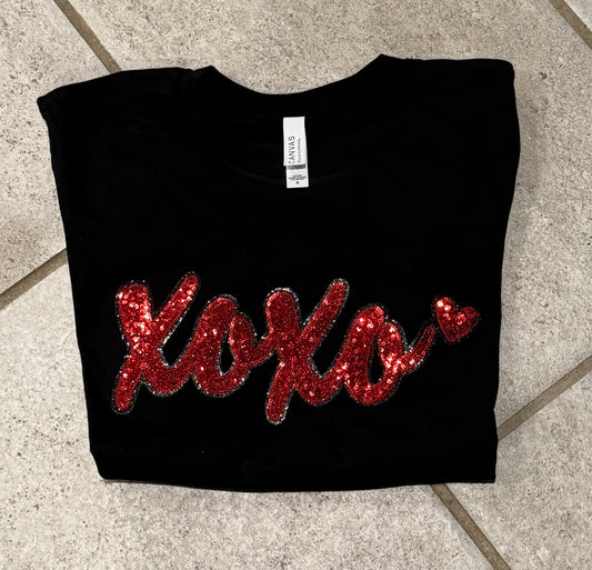 Xoxo Red Sequin Tee