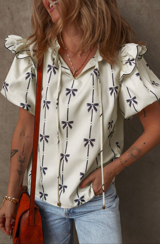 Cream Bow Top