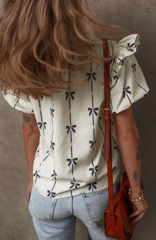 Cream Bow Top