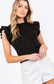 Mineral Washed Ruffle Sleeve Top