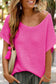 Pink Loose Knit Dolman Sleeve Sweater