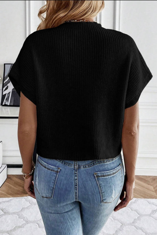 Black Flower Sweater Tee