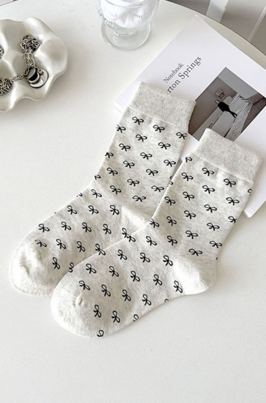 White Bow Knot Socks