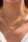 Gold 5 piece layered rhinestone necklace set