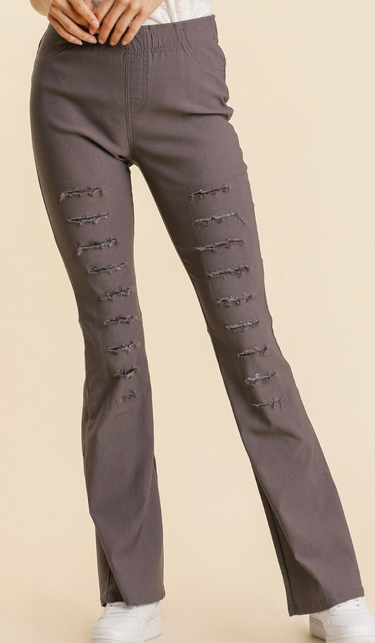 Charcoal Distressed Pants